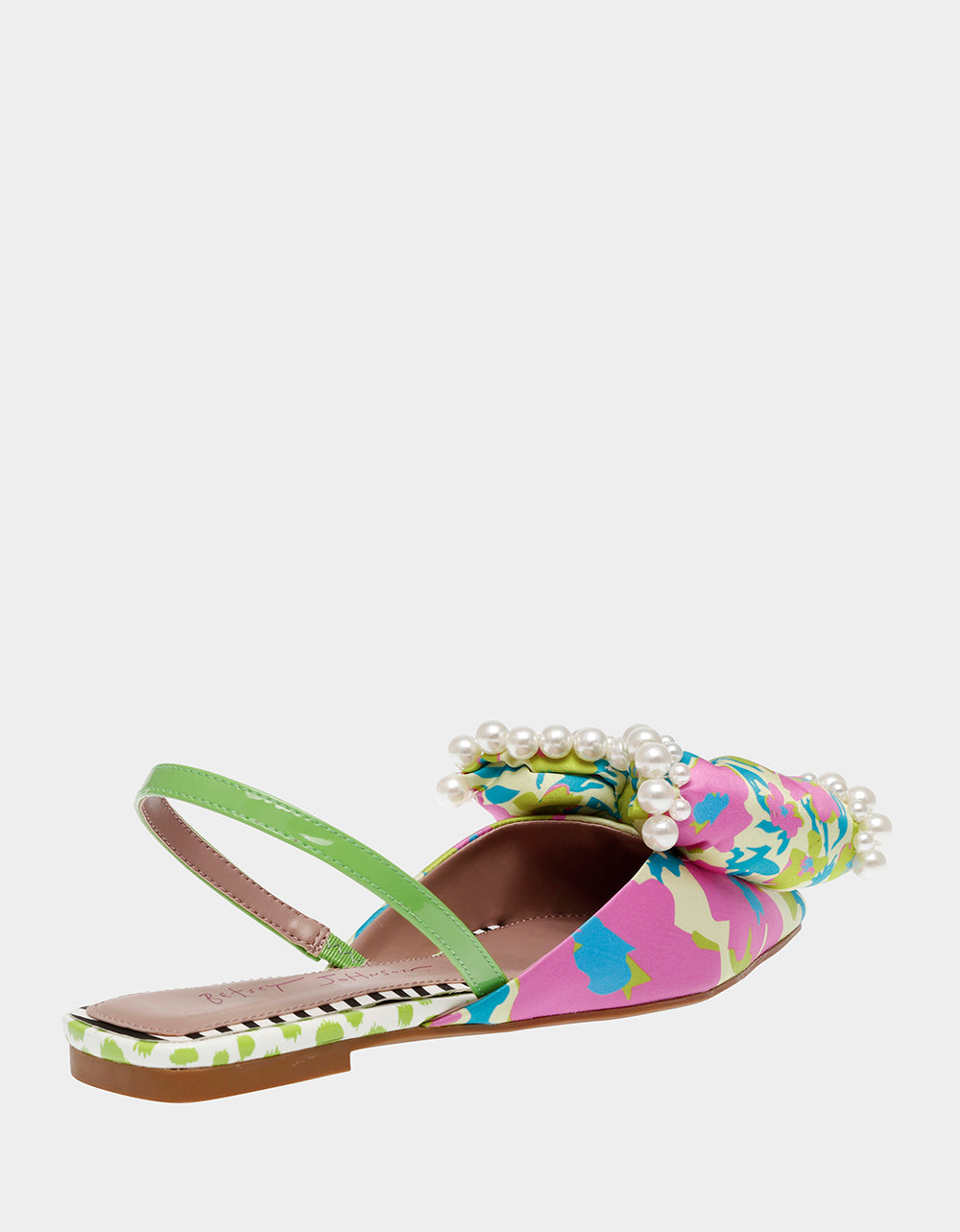 Betsey Johnson Camilo Yellow Floral Slingback Flats with Bow