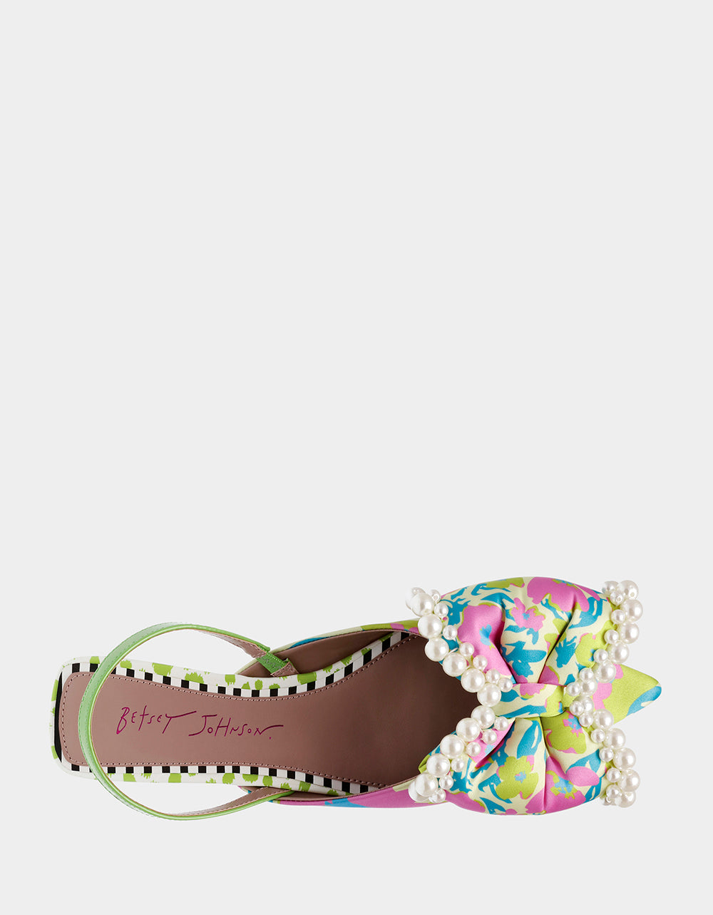 Betsey Johnson Camilo Yellow Floral Slingback Flats with Bow