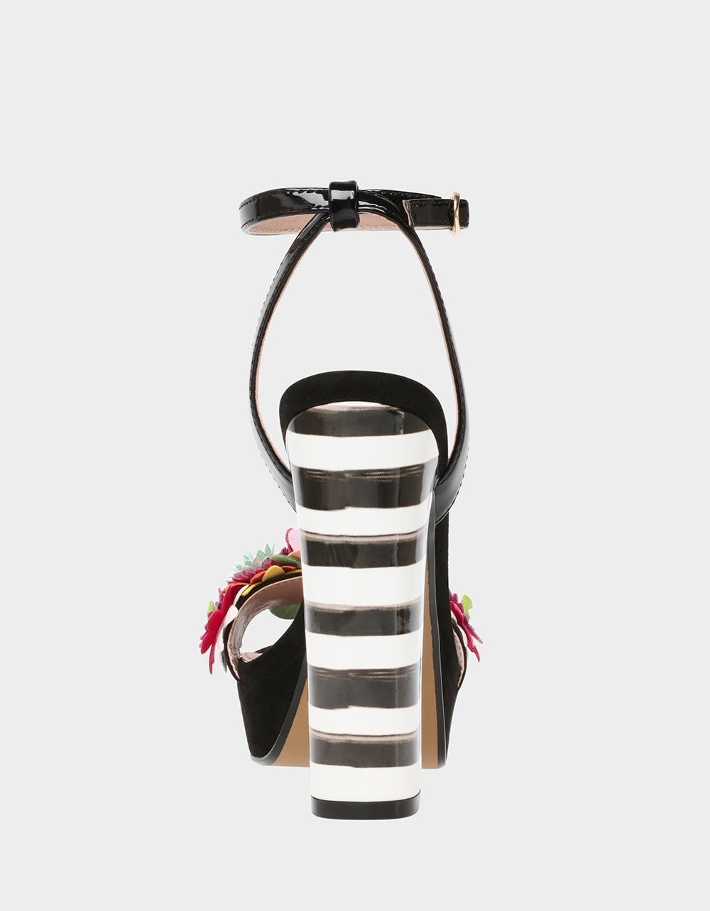 Floral Strap Platform Heels - RE:LUV CARRA-BJ Black Multi