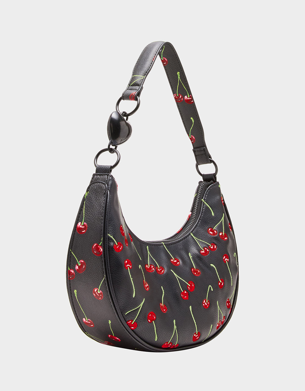 Betsey Johnson Cherry Print Shoulder Bag with Heart Strap