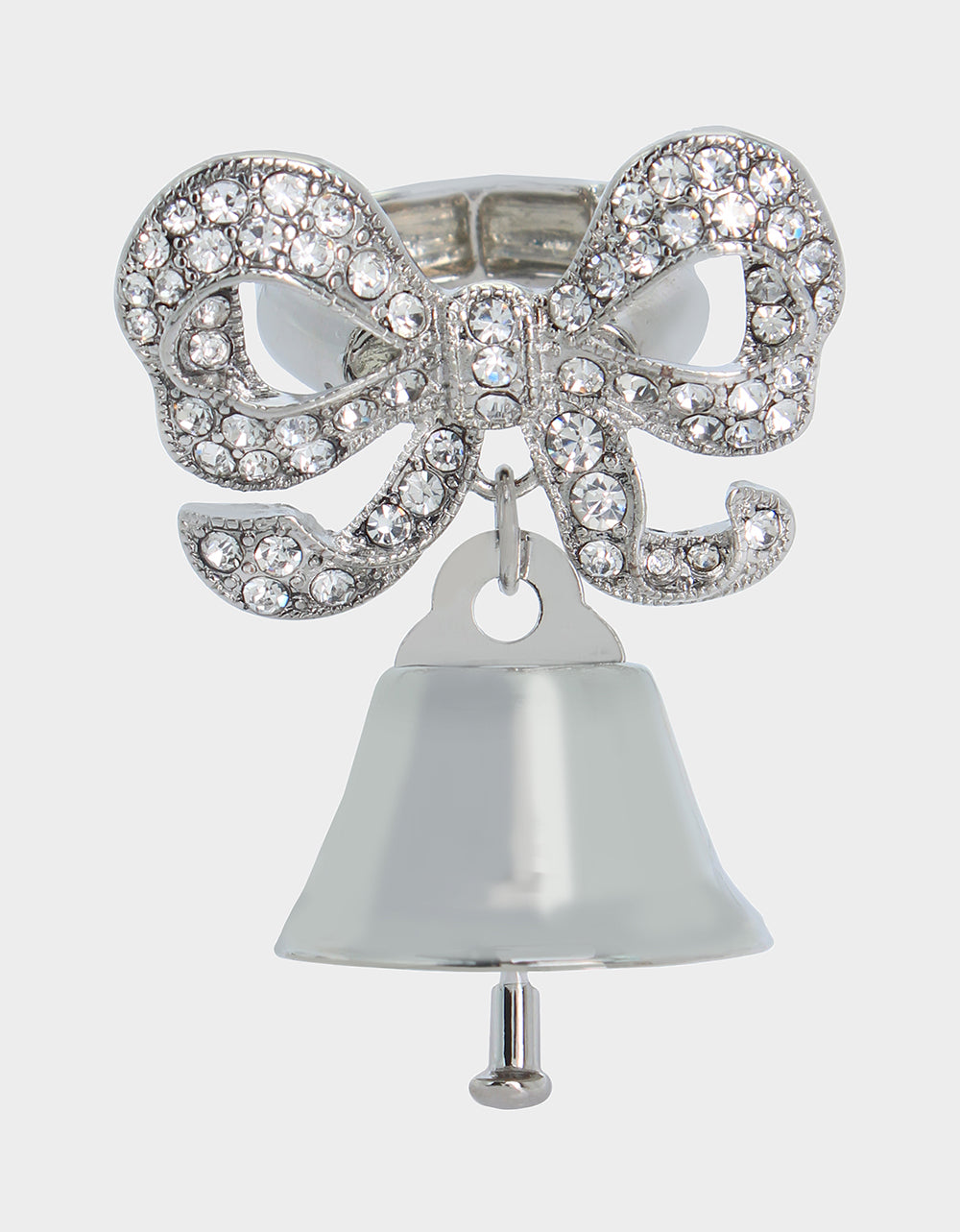 Betsey Johnson Crystal Wedding Bell Ring - Size 7 Stretch Cocktail Jewelry
