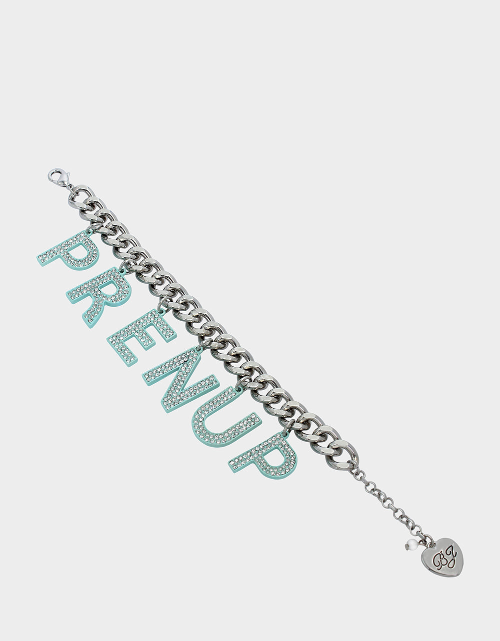 Betsey Johnson Prenup Charm Crystal Bracelet with Adjustable Chain