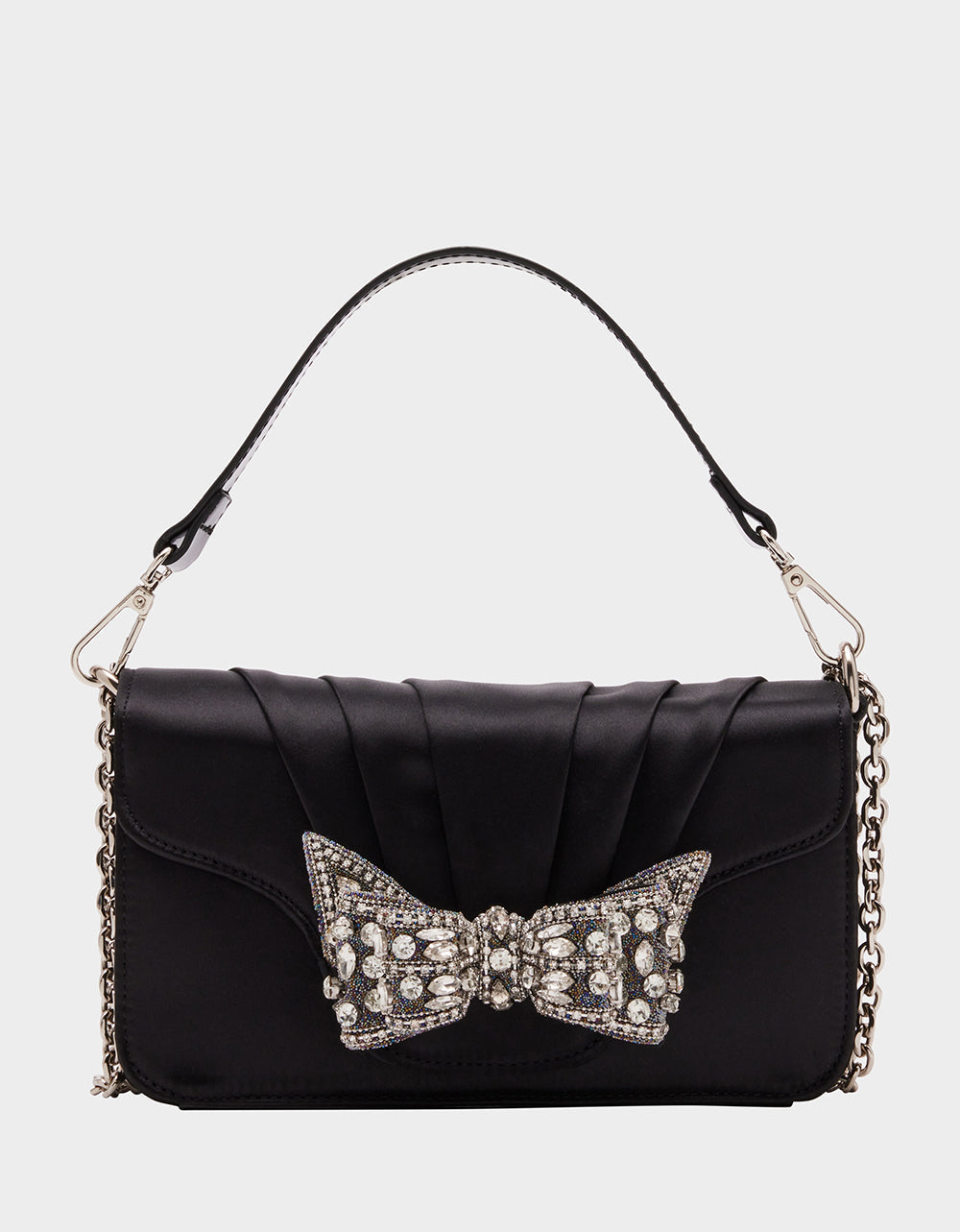 Black 3D Bow Flap Bag with Rhinestones – RE:LUV