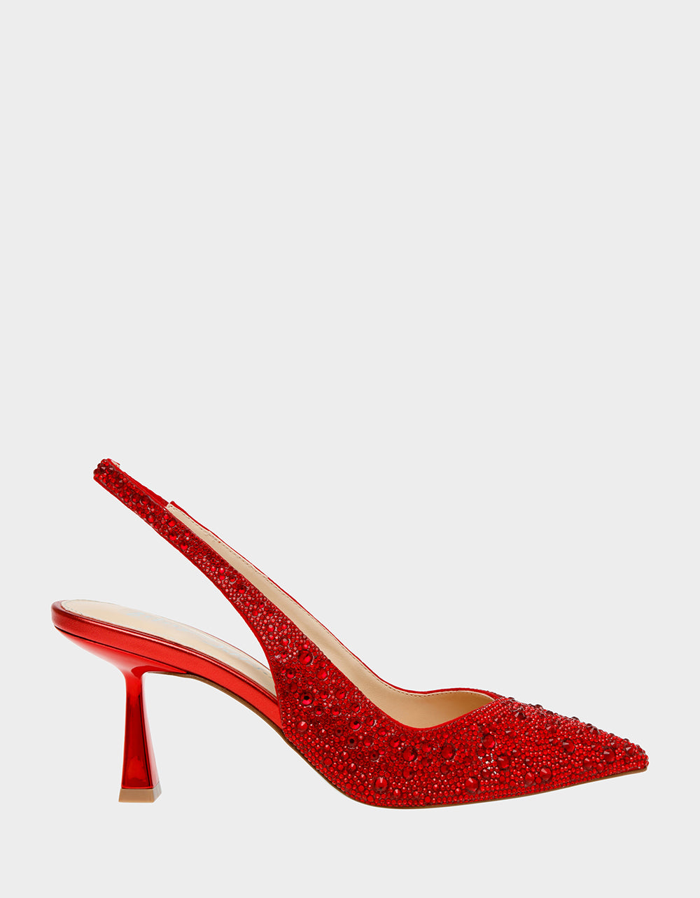 Betsey Johnson Clark Red Rhinestone Slingback Heels