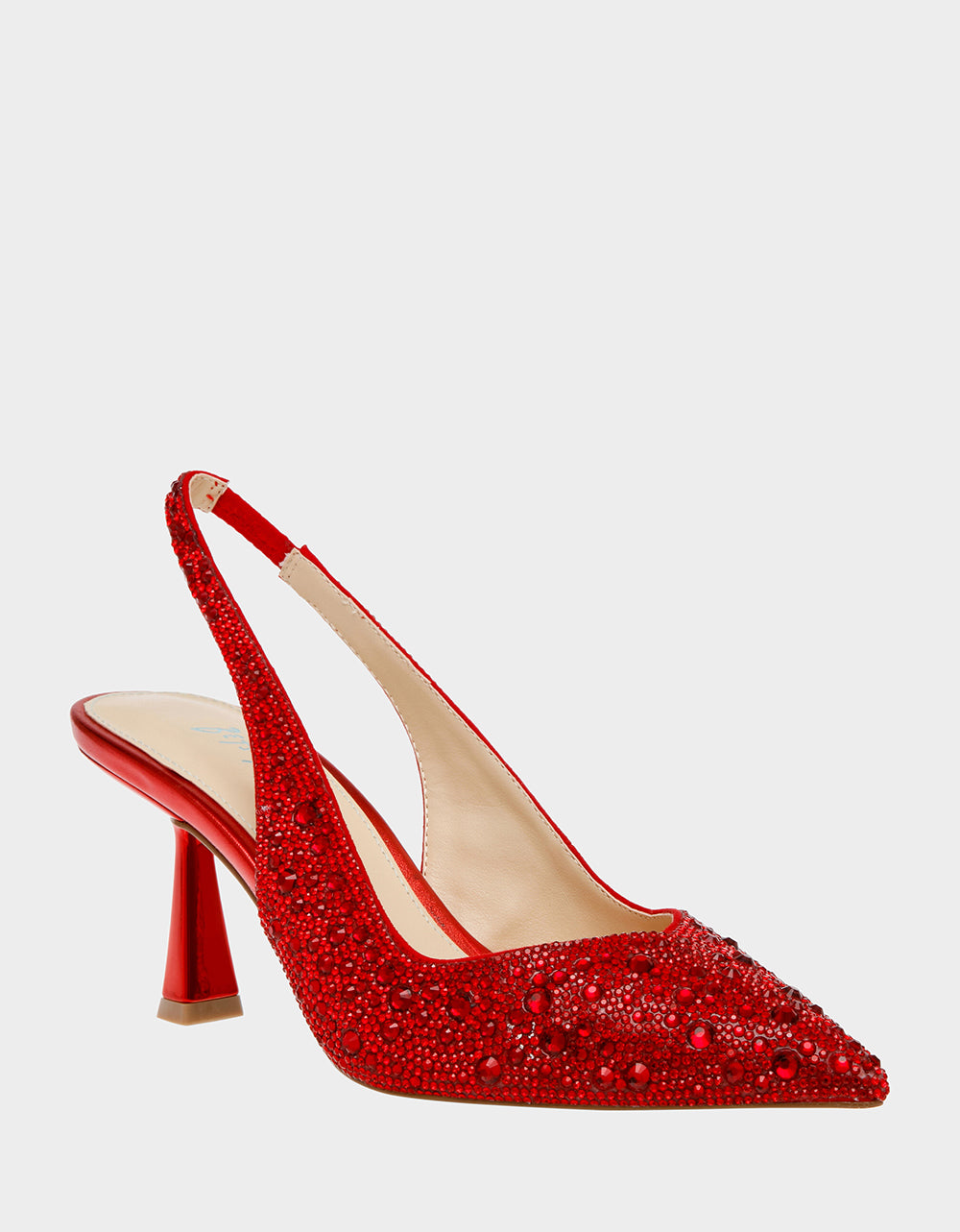 Betsey Johnson Clark Red Rhinestone Slingback Heels