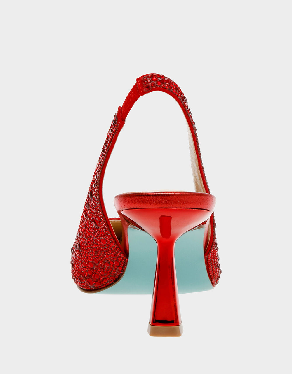 Betsey Johnson Clark Red Rhinestone Slingback Heels